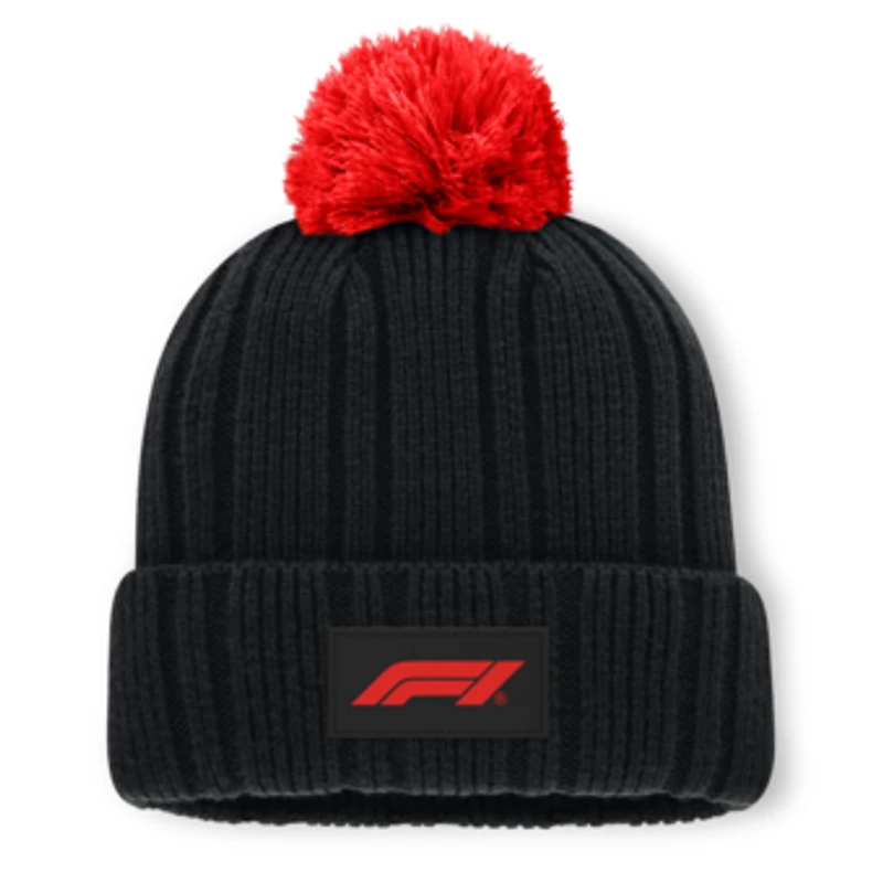 Men's Fanatics  Black Formula 1 Cuffed Knit Hat with Pom
