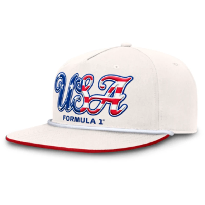 Men's Fanatics  White Formula 1 USA Golfer Snapback Hat