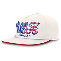 Men's Fanatics  White Formula 1 USA Golfer Snapback Hat