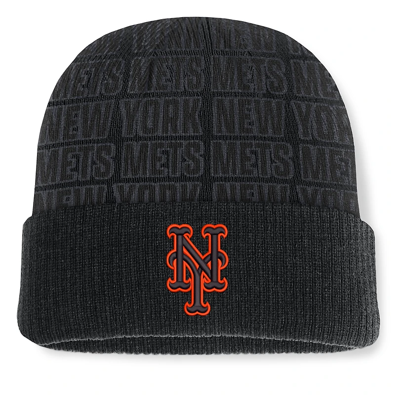 Men's Fanatics Black New York Mets Backstop Cuffed Knit Hat