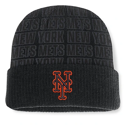 Men's Fanatics Black New York Mets Backstop Cuffed Knit Hat