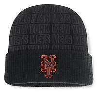 Men's Fanatics Black New York Mets Backstop Cuffed Knit Hat