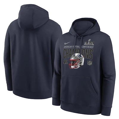 Men's Nike Navy New England Patriots 2025 AFC Champions Glory Shield Hoodie