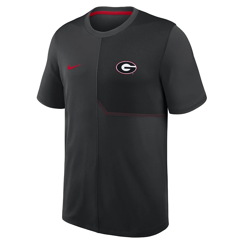 Men's Nike Black Georgia Bulldogs 2026 Sideline UV Dri-FIT Coaches Shirt