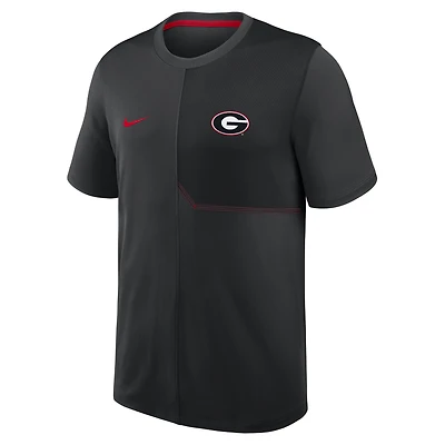 Men's Nike Black Georgia Bulldogs 2026 Sideline UV Dri-FIT Coaches Shirt