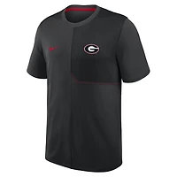 Men's Nike Black Georgia Bulldogs 2026 Sideline UV Dri-FIT Coaches Shirt