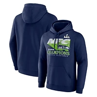 Men's Fanatics  College Navy Seattle Seahawks 2025 NFC Champions Quick Pass Hoodie