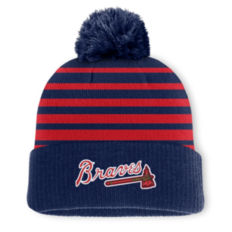 Men's Fanatics Navy Atlanta Braves Gradual Knit Hat with Pom