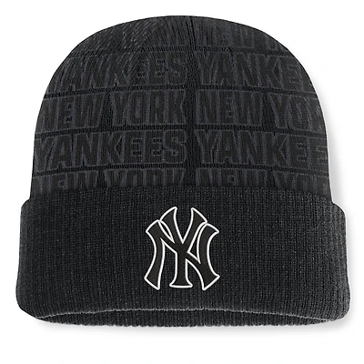 Men's Fanatics Black New York Yankees Backstop Cuffed Knit Hat