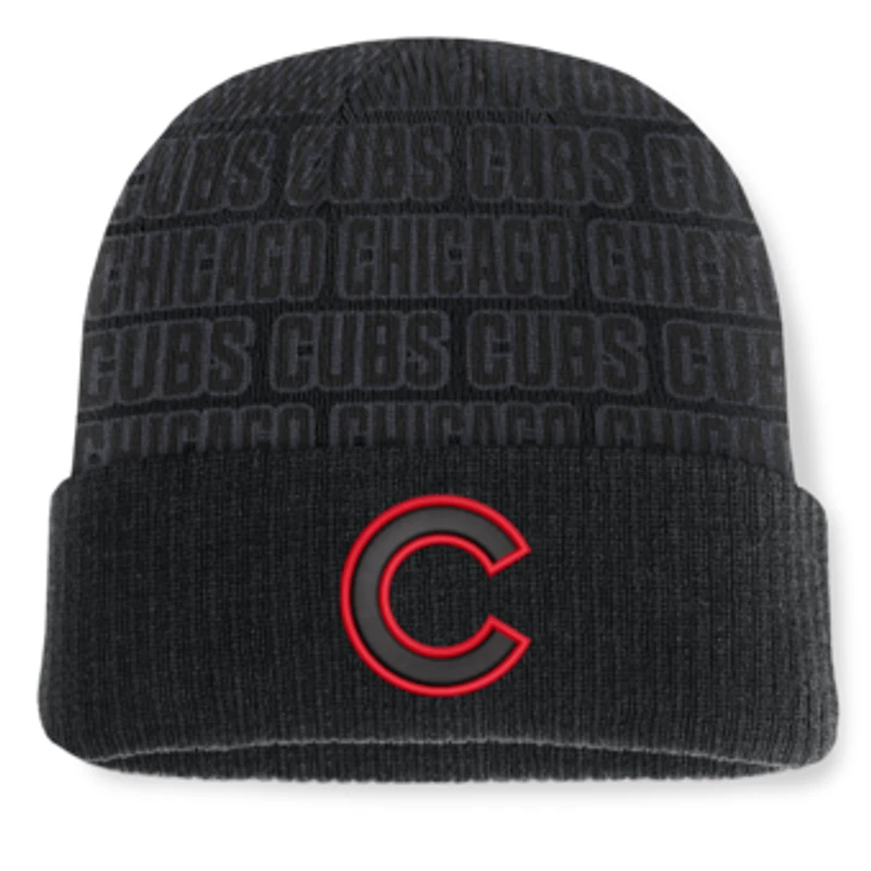 Men's Fanatics Black Chicago Cubs Backstop Cuffed Knit Hat