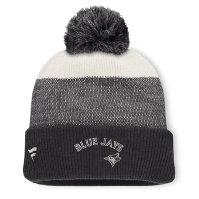 Men's Fanatics Charcoal/Gray Toronto Blue Jays Cuffed Knit Hat with Pom