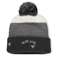 Men's Fanatics Charcoal/Gray Toronto Blue Jays Cuffed Knit Hat with Pom