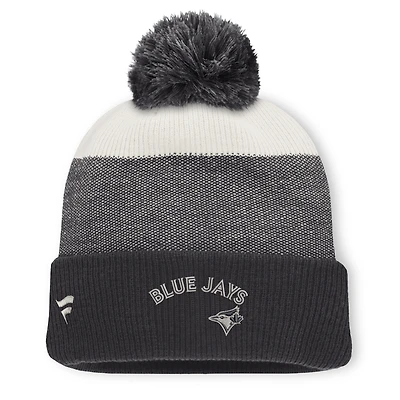 Men's Fanatics Charcoal/Gray Toronto Blue Jays Cuffed Knit Hat with Pom