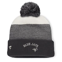 Men's Fanatics Charcoal/Gray Toronto Blue Jays Cuffed Knit Hat with Pom