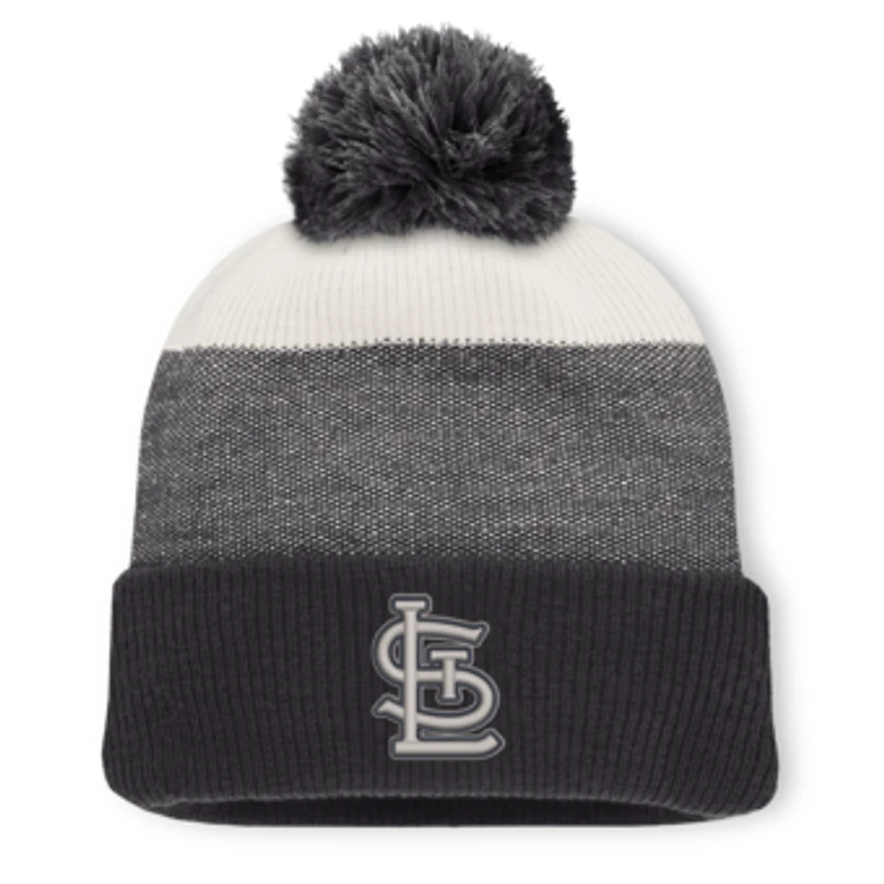 Men's Fanatics Charcoal/Gray St. Louis Cardinals Cuffed Knit Hat with Pom