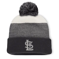 Men's Fanatics Charcoal/Gray St. Louis Cardinals Cuffed Knit Hat with Pom