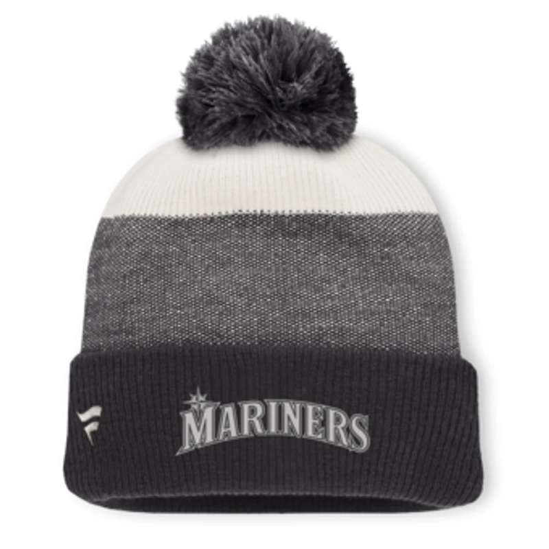 Men's Fanatics Charcoal/Gray Seattle Mariners Cuffed Knit Hat with Pom