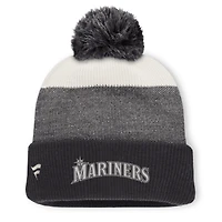 Men's Fanatics Charcoal/Gray Seattle Mariners Cuffed Knit Hat with Pom