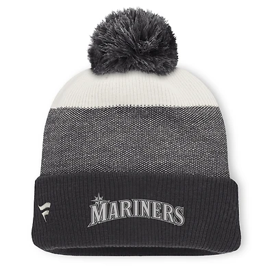 Men's Fanatics Charcoal/Gray Seattle Mariners Cuffed Knit Hat with Pom
