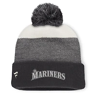Men's Fanatics Charcoal/Gray Seattle Mariners Cuffed Knit Hat with Pom