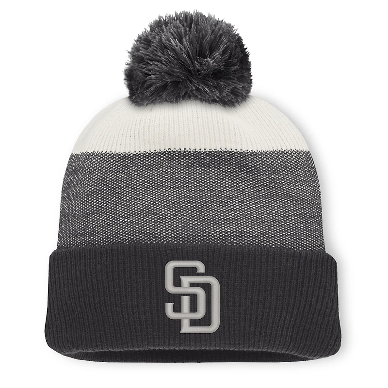 Men's Fanatics Charcoal/Gray San Diego Padres Cuffed Knit Hat with Pom
