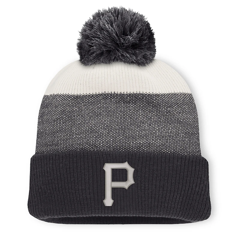 Men's Fanatics Charcoal/Gray Pittsburgh Pirates Cuffed Knit Hat with Pom