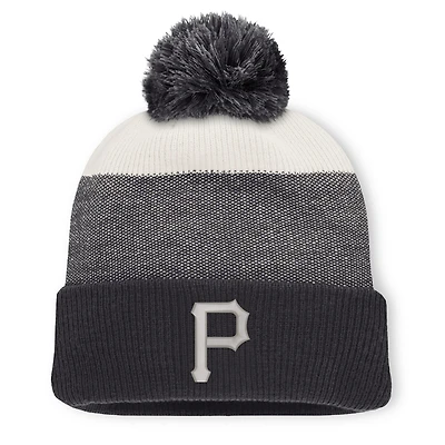 Men's Fanatics Charcoal/Gray Pittsburgh Pirates Cuffed Knit Hat with Pom
