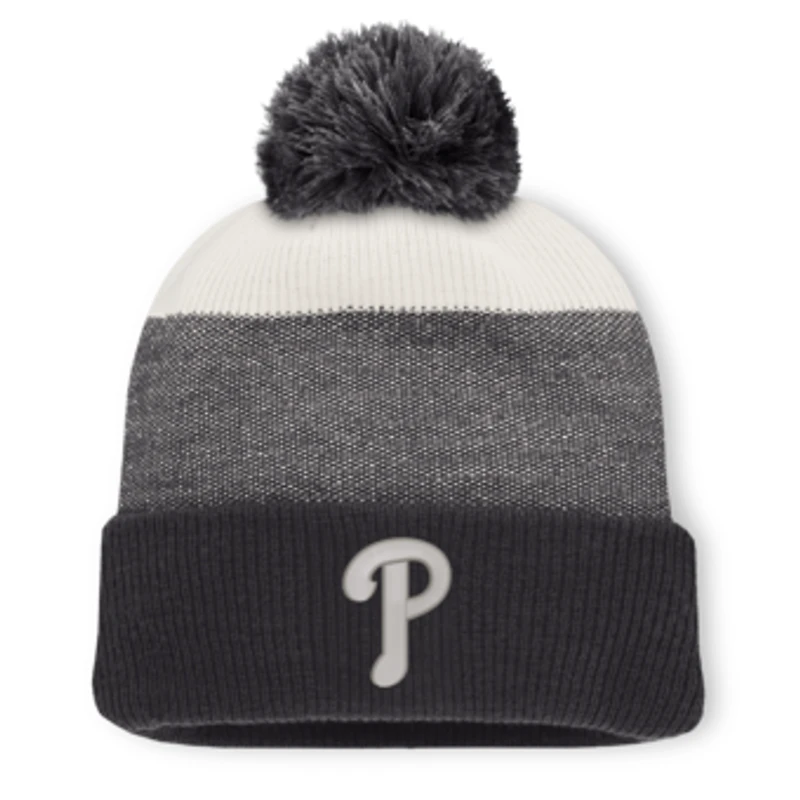Men's Fanatics Charcoal/Gray Philadelphia Phillies Cuffed Knit Hat with Pom