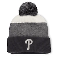 Men's Fanatics Charcoal/Gray Philadelphia Phillies Cuffed Knit Hat with Pom
