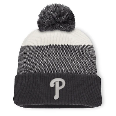 Men's Fanatics Charcoal/Gray Philadelphia Phillies Cuffed Knit Hat with Pom