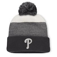 Men's Fanatics Charcoal/Gray Philadelphia Phillies Cuffed Knit Hat with Pom