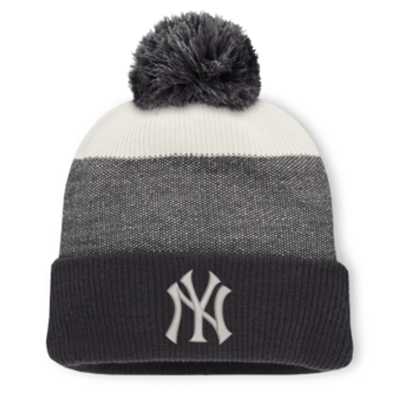 Men's Fanatics Charcoal/Gray New York Yankees Cuffed Knit Hat with Pom