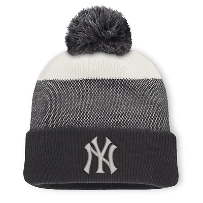 Men's Fanatics Charcoal/Gray New York Yankees Cuffed Knit Hat with Pom