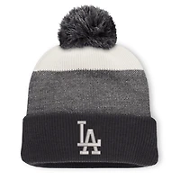 Men's Fanatics Charcoal/Gray Los Angeles Dodgers Cuffed Knit Hat with Pom