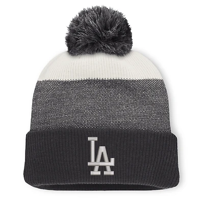 Men's Fanatics Charcoal/Gray Los Angeles Dodgers Cuffed Knit Hat with Pom