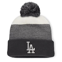 Men's Fanatics Charcoal/Gray Los Angeles Dodgers Cuffed Knit Hat with Pom