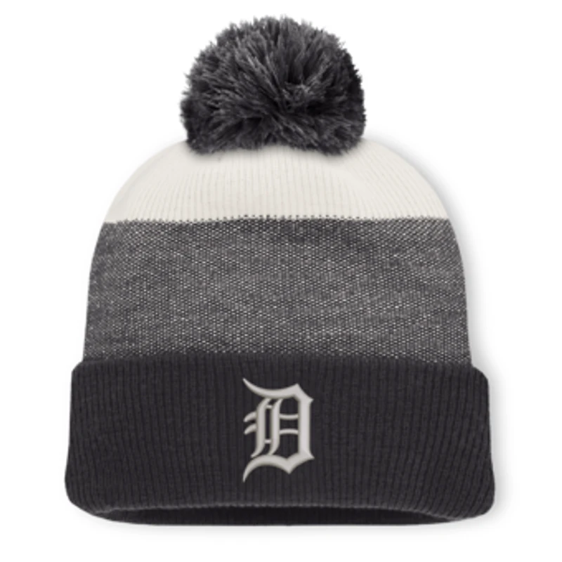 Men's Fanatics Charcoal/Gray Detroit Tigers Cuffed Knit Hat with Pom