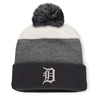Men's Fanatics Charcoal/Gray Detroit Tigers Cuffed Knit Hat with Pom