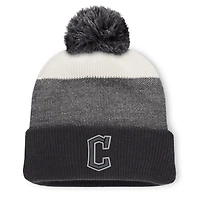 Men's Fanatics Charcoal/Gray Cleveland Guardians Cuffed Knit Hat with Pom