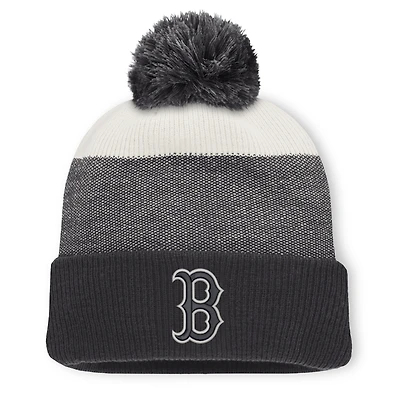 Men's Fanatics Charcoal/Gray Boston Red Sox Cuffed Knit Hat with Pom