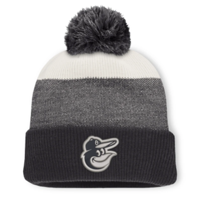 Men's Fanatics Charcoal/Gray Baltimore Orioles Cuffed Knit Hat with Pom
