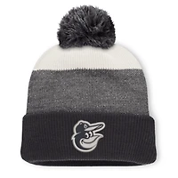 Men's Fanatics Charcoal/Gray Baltimore Orioles Cuffed Knit Hat with Pom