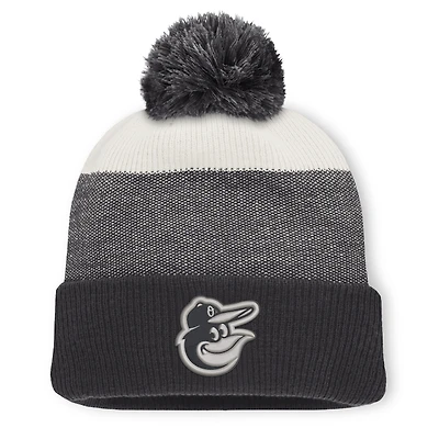 Men's Fanatics Charcoal/Gray Baltimore Orioles Cuffed Knit Hat with Pom