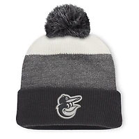 Men's Fanatics Charcoal/Gray Baltimore Orioles Cuffed Knit Hat with Pom