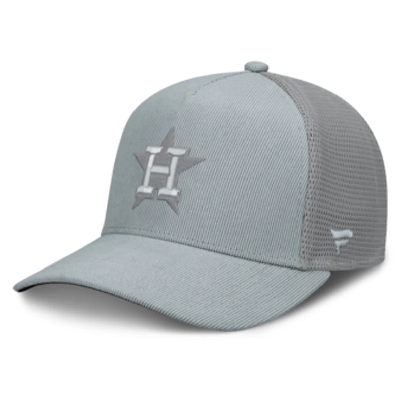 Men's Fanatics Gray Houston Astros Corduroy Relief Trucker Adjustable Hat