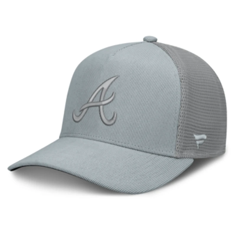 Men's Fanatics  Gray Atlanta Braves Corduroy Relief Trucker Adjustable Hat