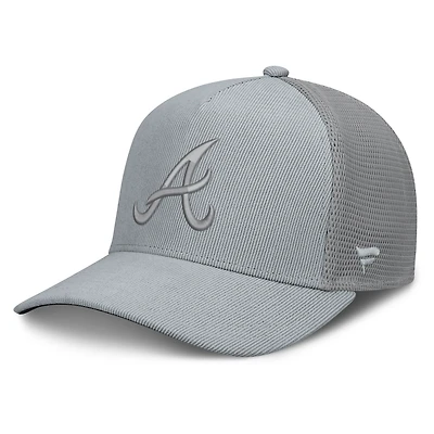 Men's Fanatics Gray Atlanta Braves Corduroy Relief Trucker Adjustable Hat