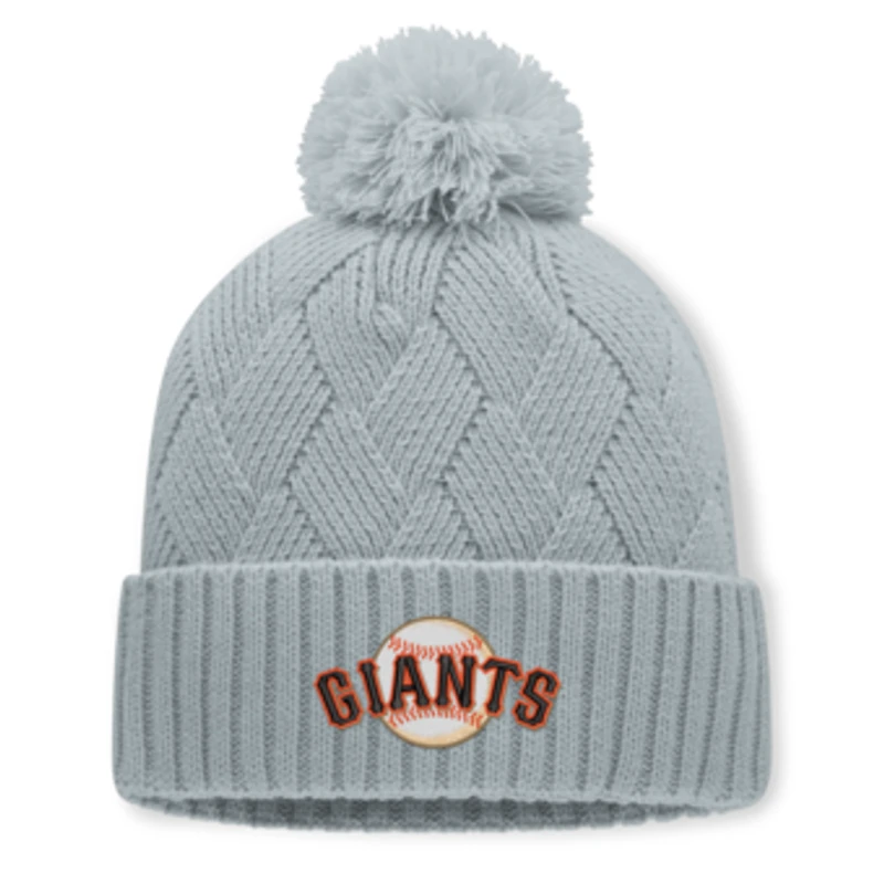 Women's Fanatics Gray San Francisco Giants Shifted Knit Hat with Pom