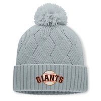 Women's Fanatics Gray San Francisco Giants Shifted Knit Hat with Pom