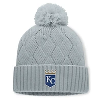 Women's Fanatics Gray Kansas City Royals Shifted Knit Hat with Pom